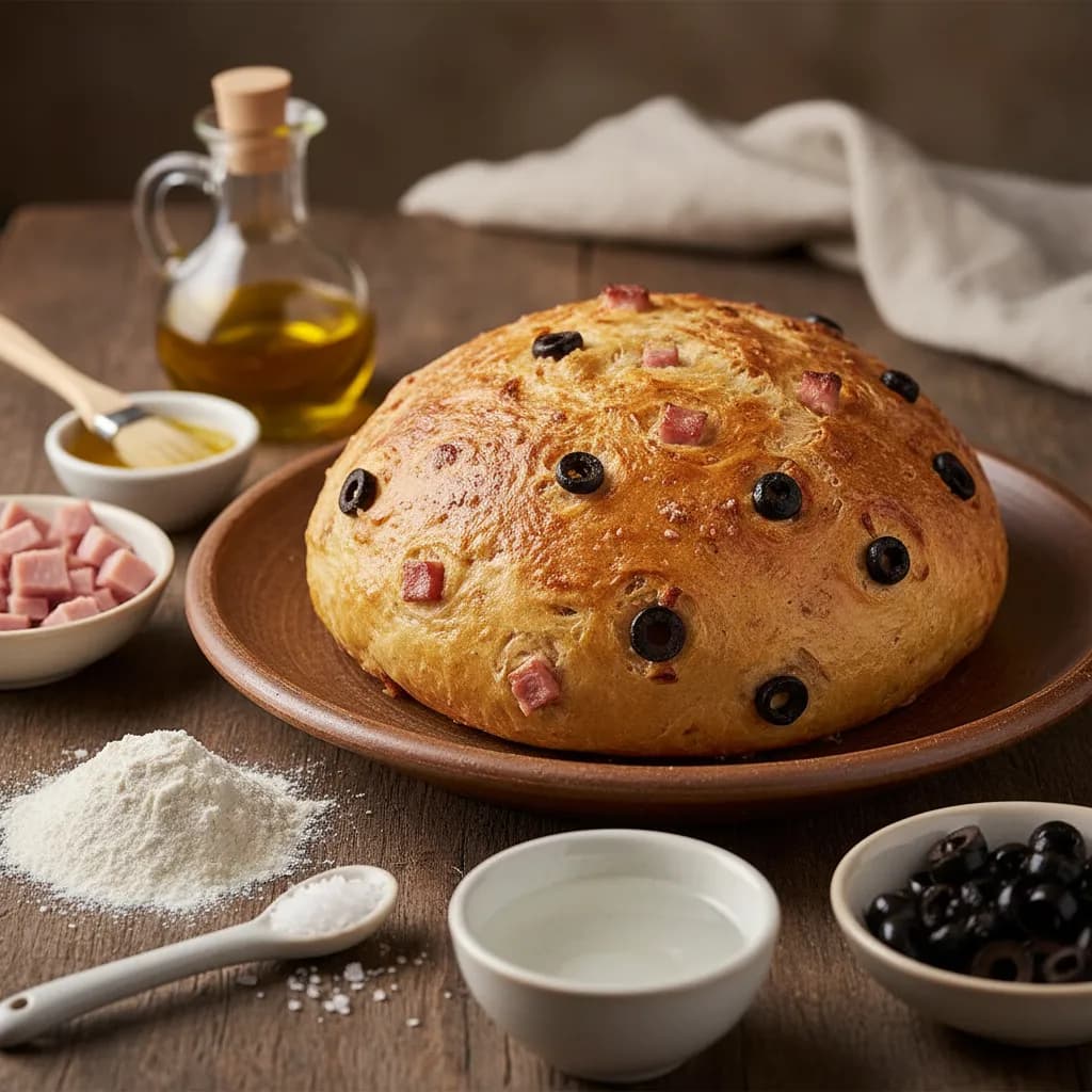 Bola de Presunto e Azeitonas