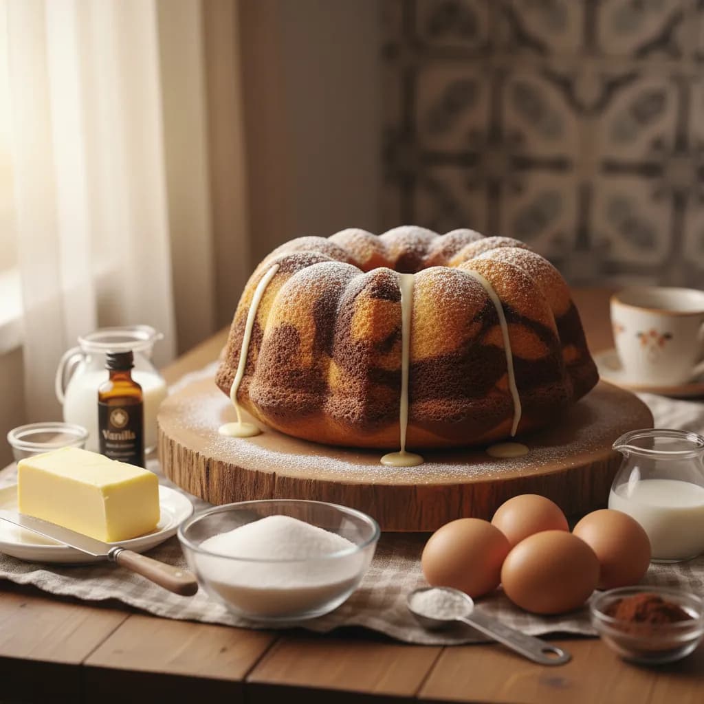 Bolo Mármore Amanteigado Caseiro