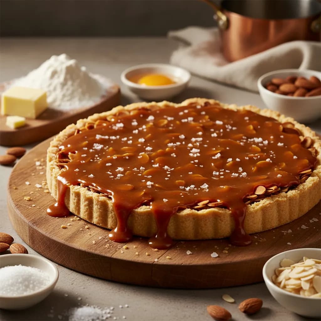 Tarte de Amêndoa com Caramelo Salgado
