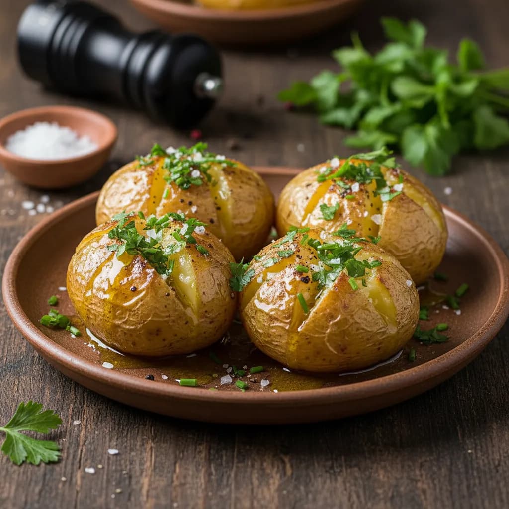 Batatas Murro Assadas no Micro-ondas