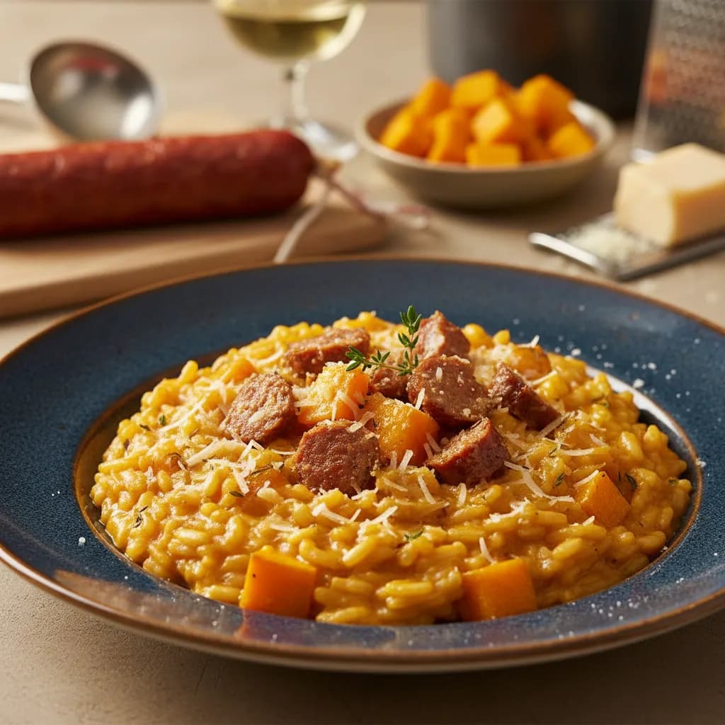 Risotto de Abóbora e Alheira