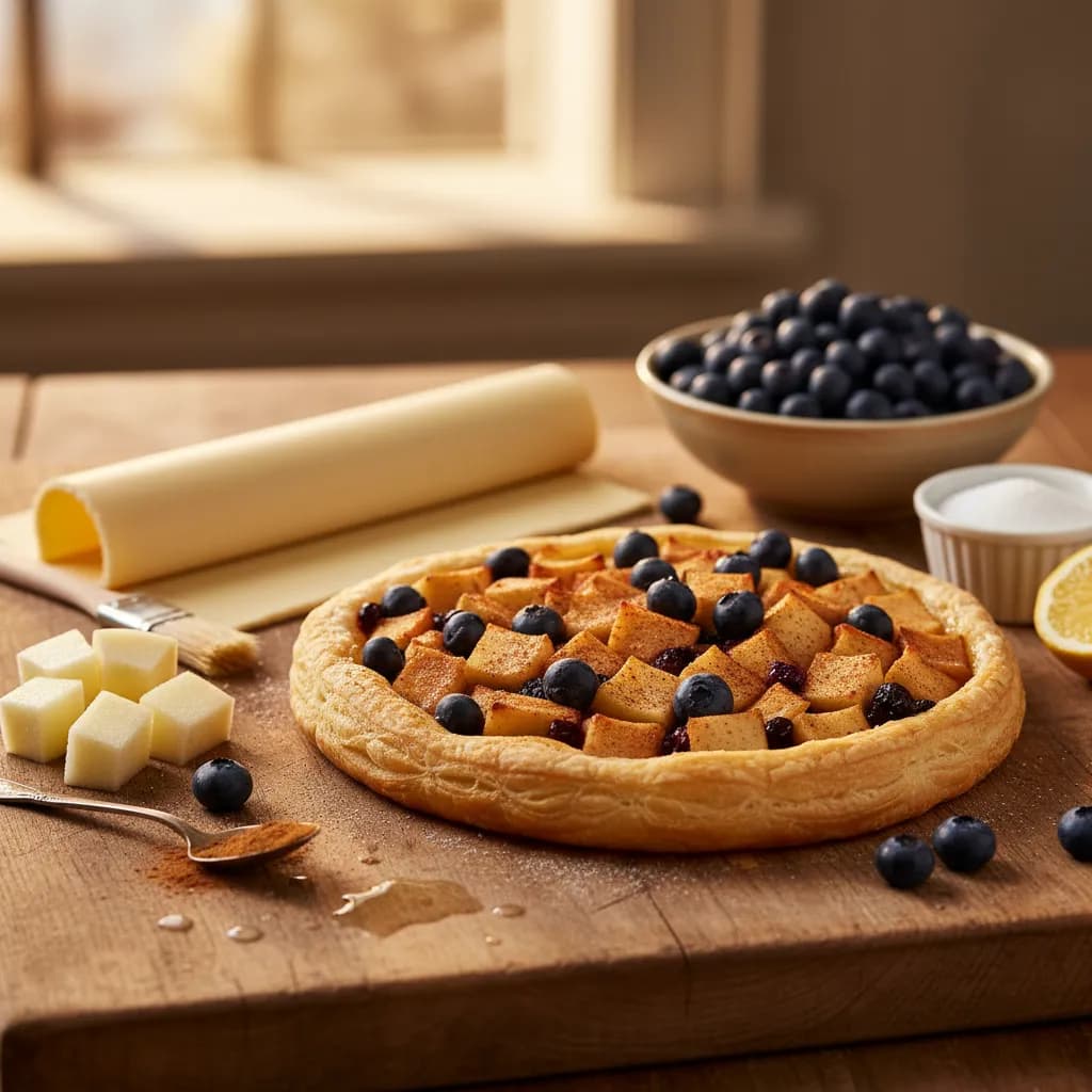 Tarte de Maçã e Mirtilos