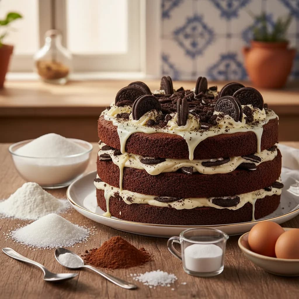 Bolo Recheio Oreo Delicioso