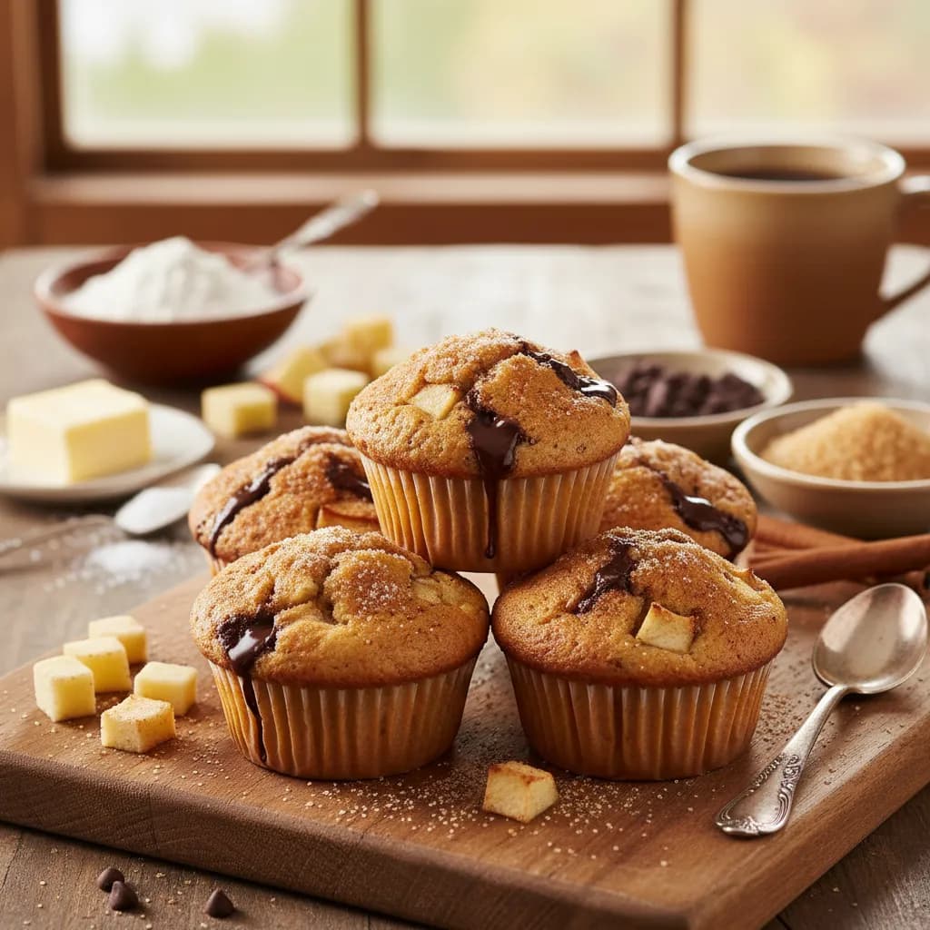 Muffins de Maçã e Chocolate