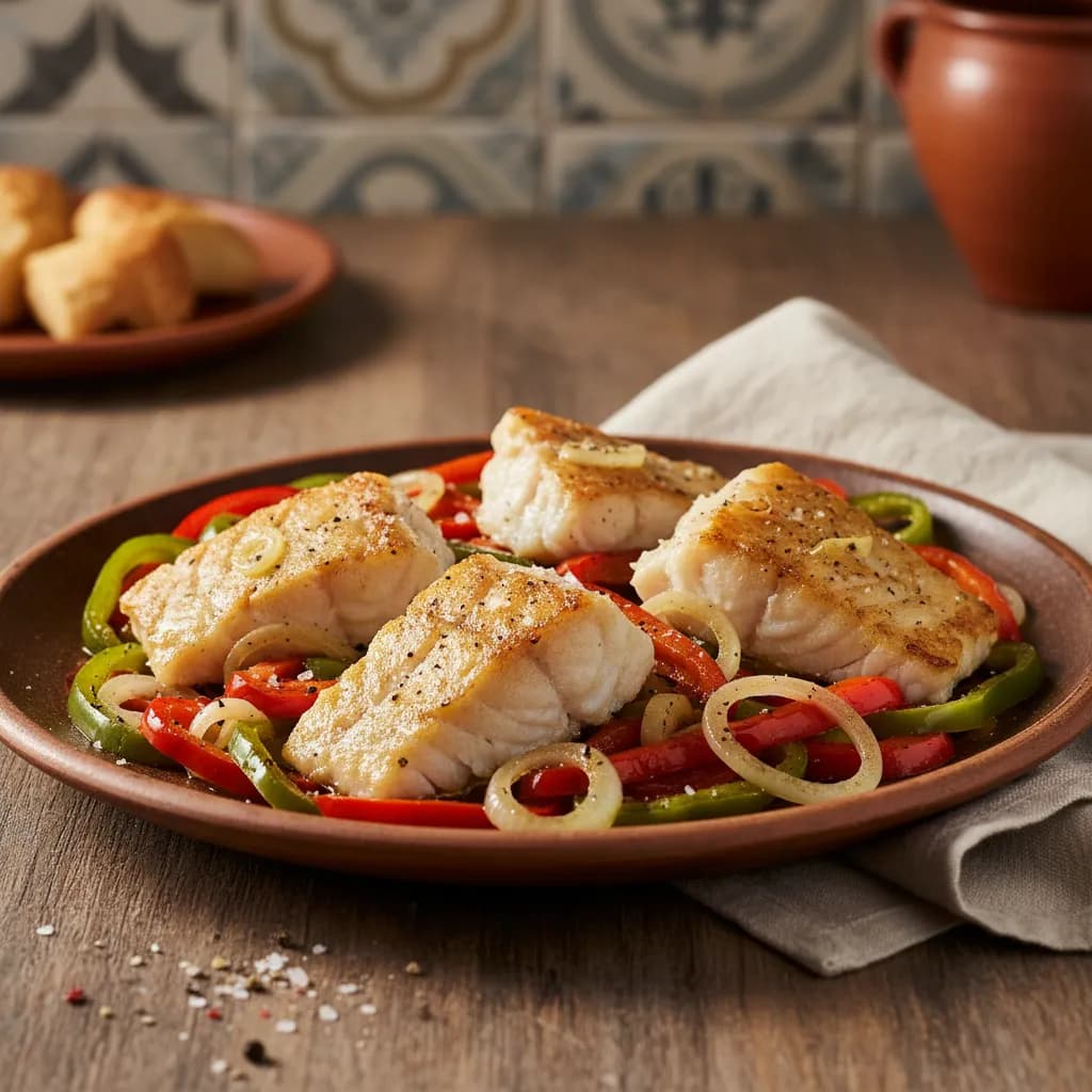 Bacalhau à Frigideira com Pimentos