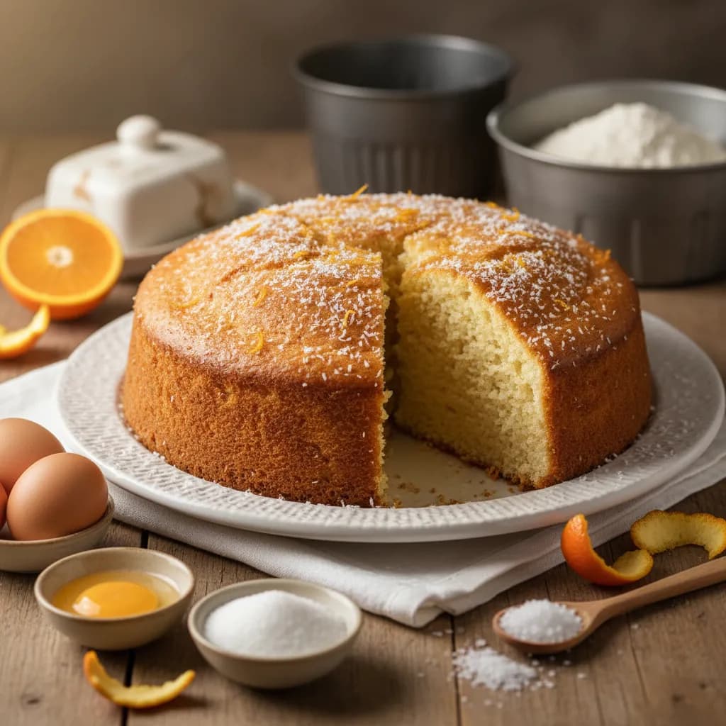 Pão de Ló de Laranja e Coco