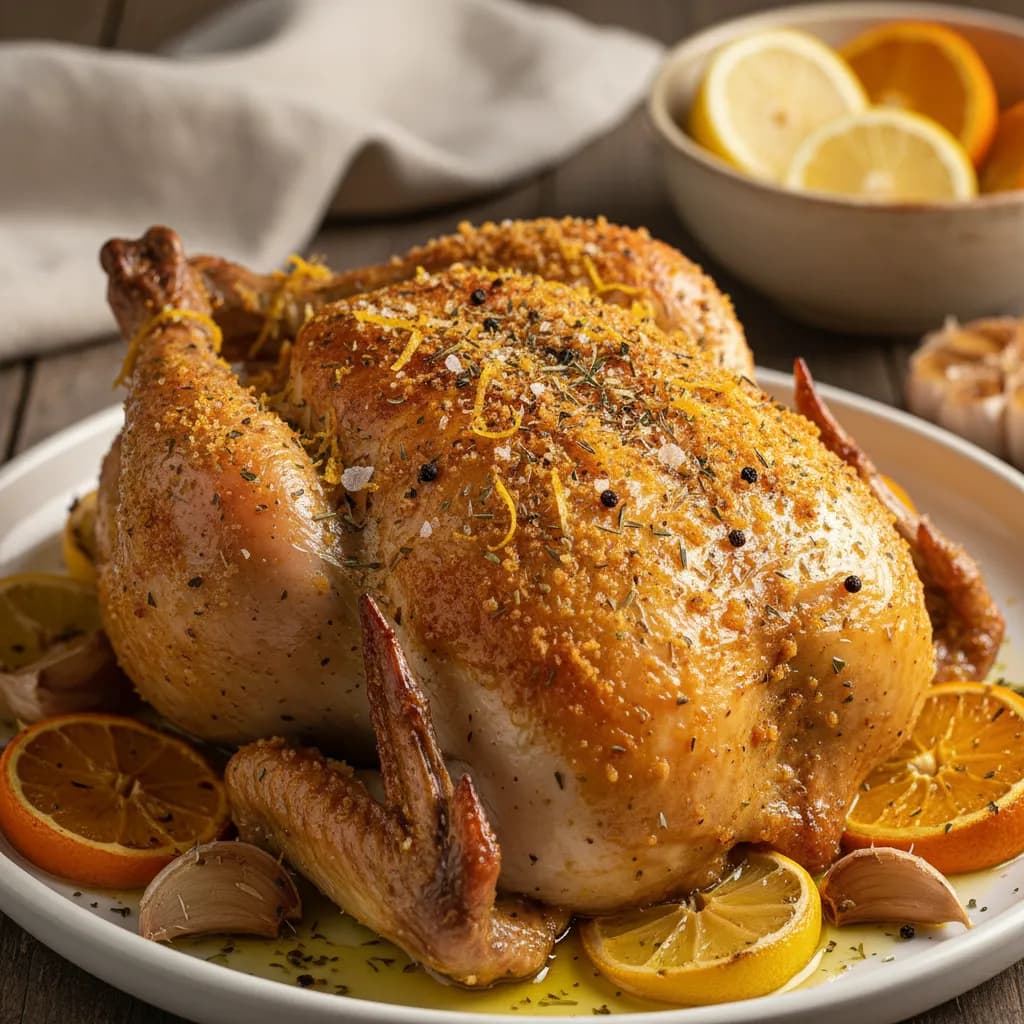 Frango Assado Com Crosta de Citrinos