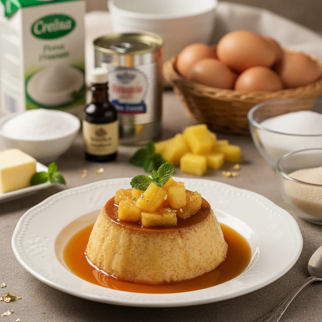 Pudim de Natas e Ananás Delicioso