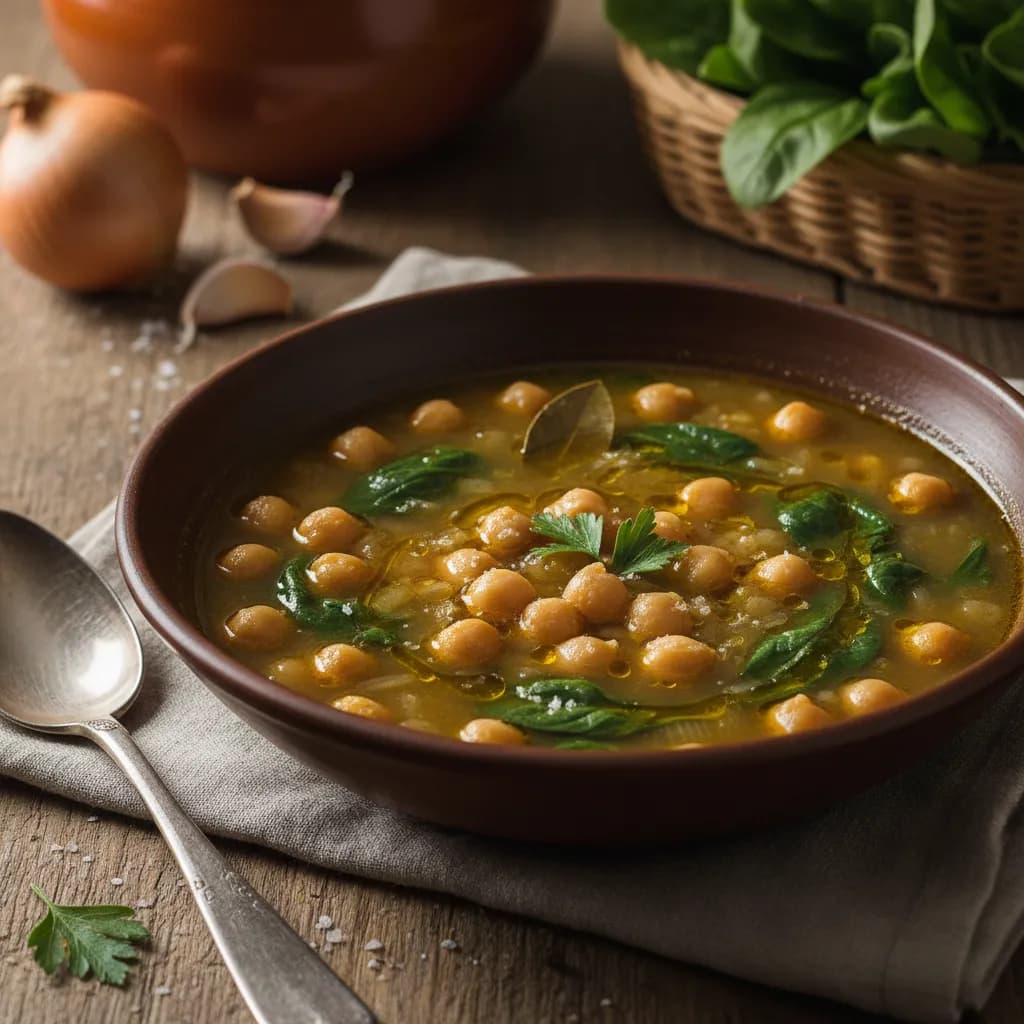 Sopa de Grão com Espinafres à Minha Mãe