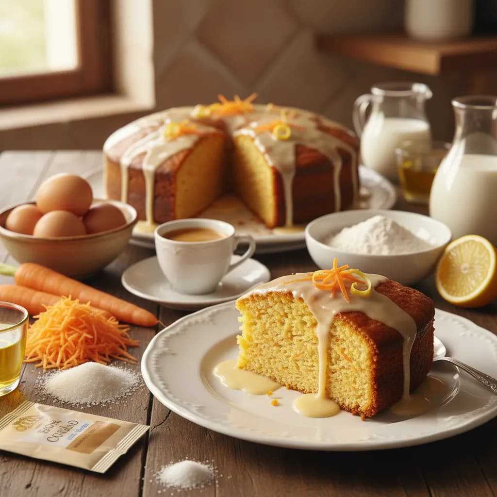 Bolo de Cenoura e Leite Cremoso