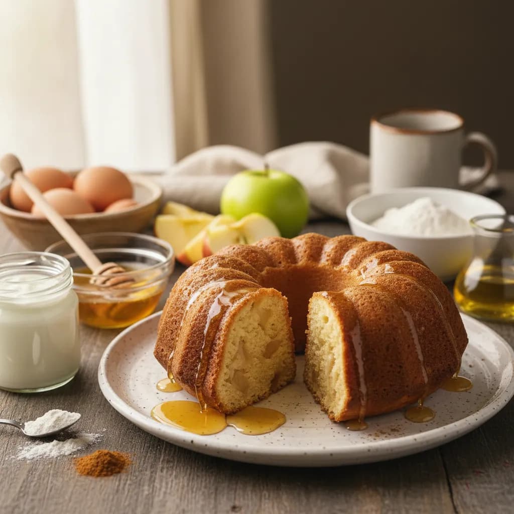 Bolo de Iogurte, Maçã e Mel