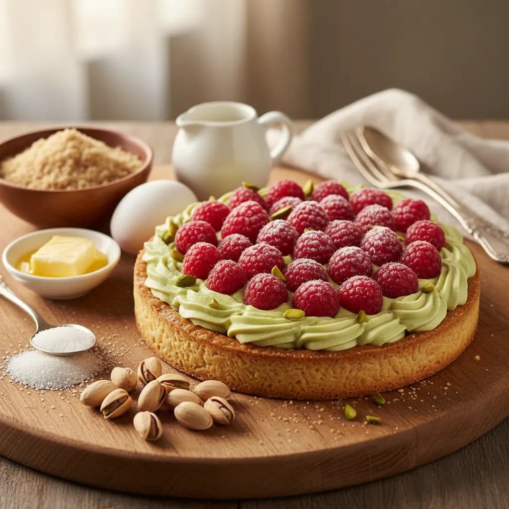 Tarte de Framboesa e Pistácio