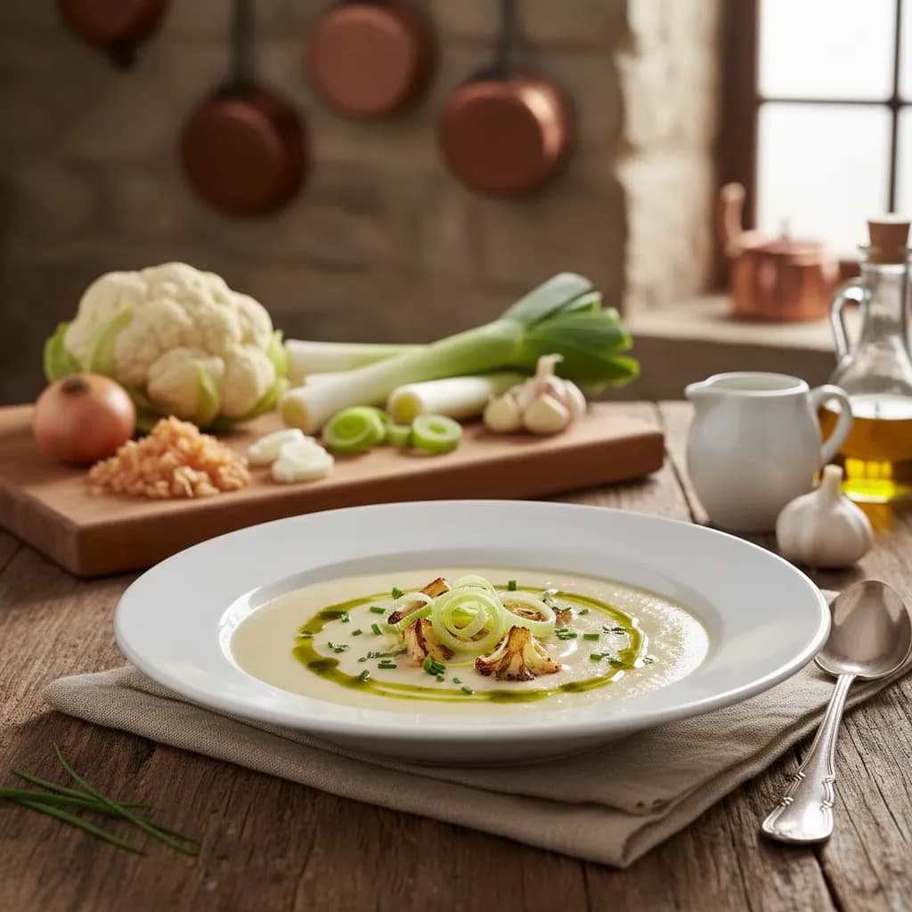 Creme de Couve-Flor com Alho Francês