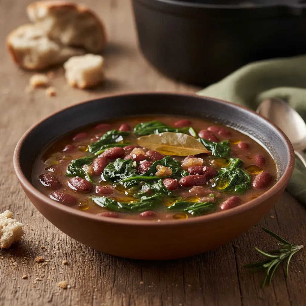 Sopa de Feijão e Espinafres