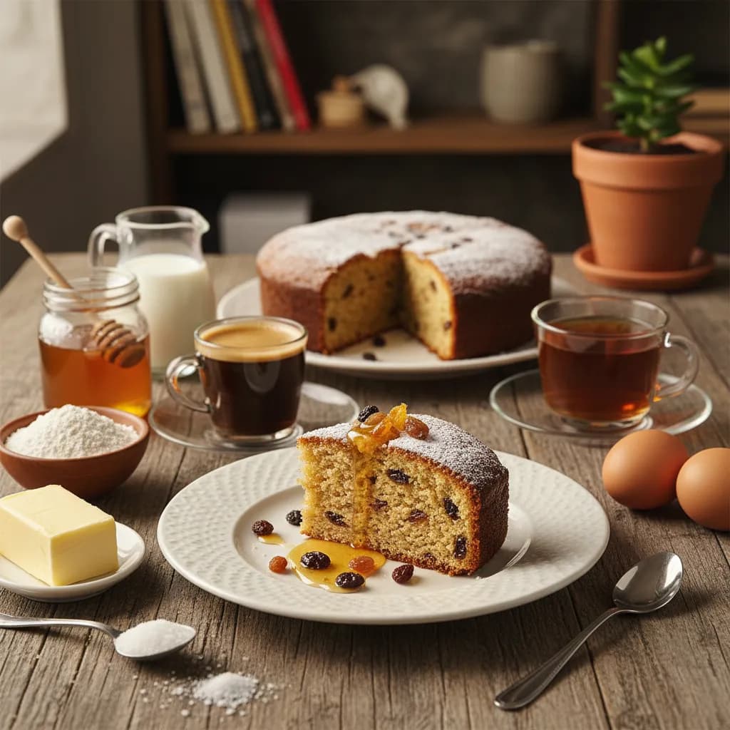 Bolo de Mel e Passas