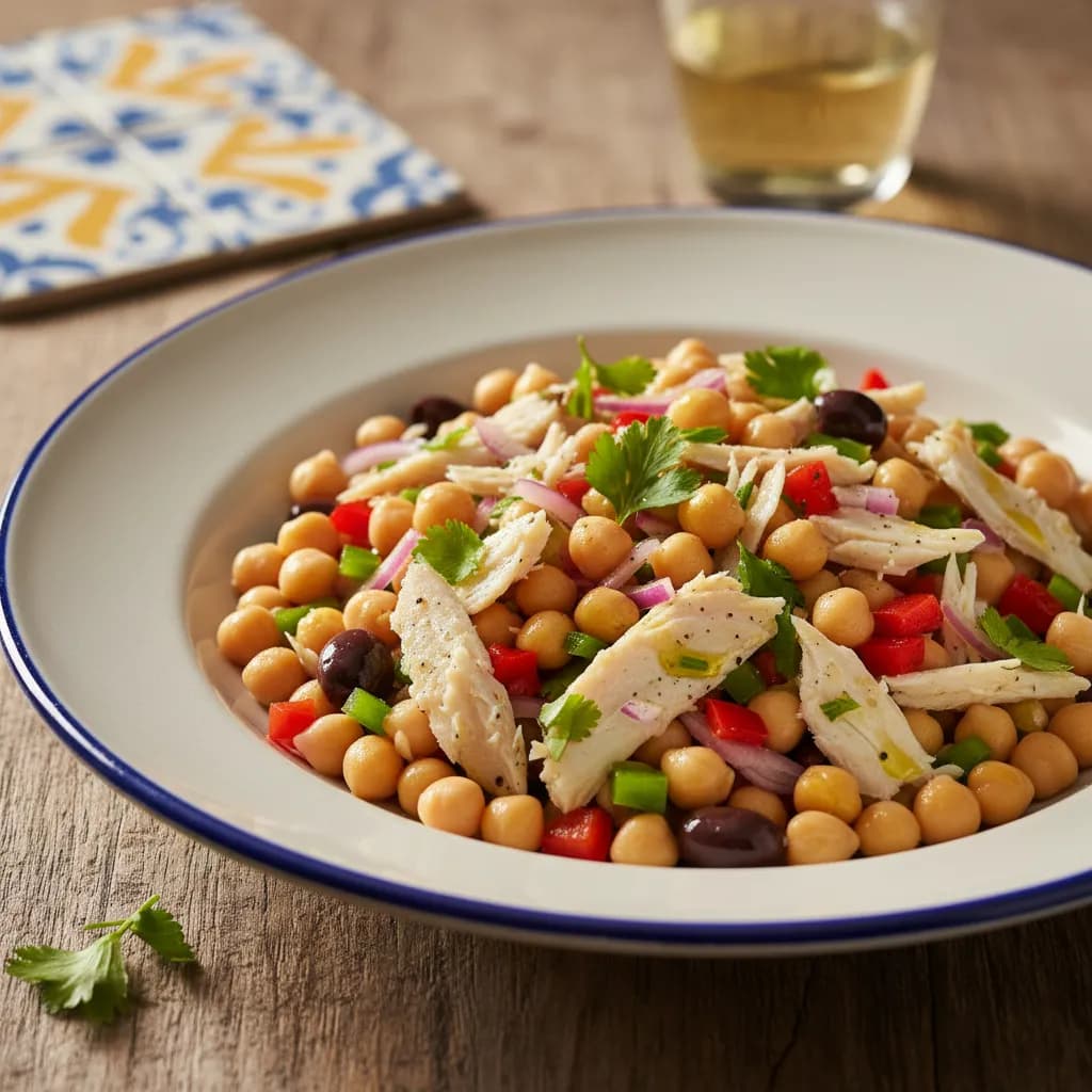 Salada de Grão-de-Bico com Bacalhau