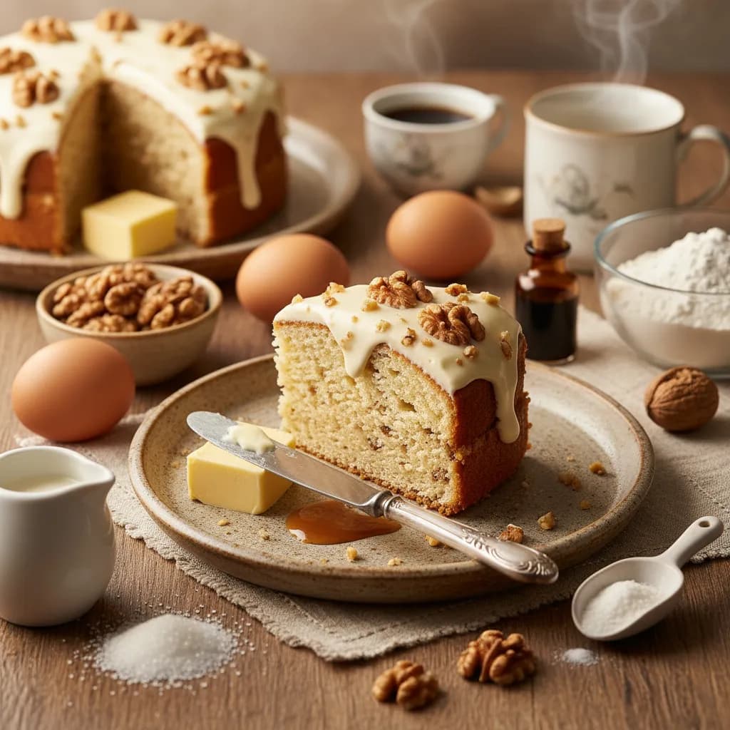 Bolo Cremoso de Nozes