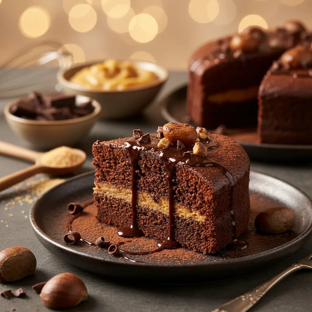 Bolo de Chocolate e Castanha