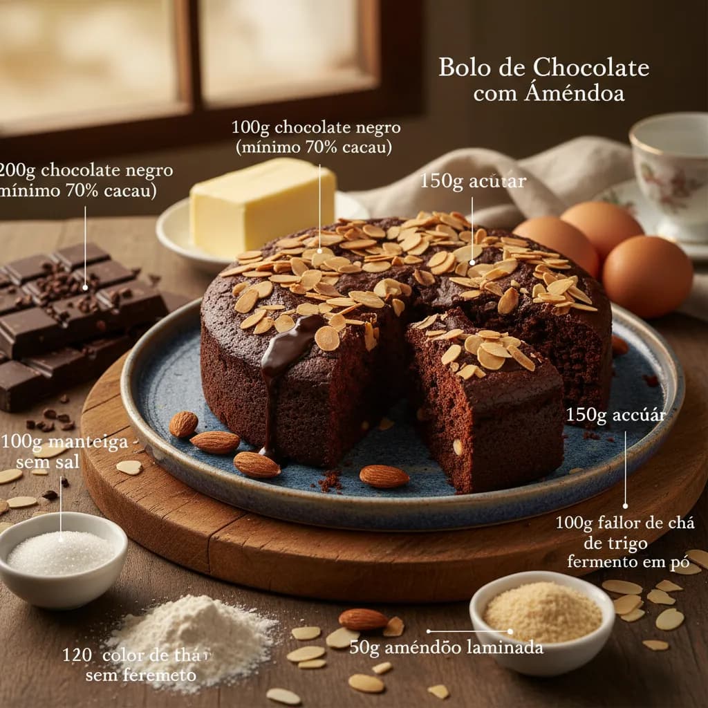 Bolo de Chocolate com Amêndoa