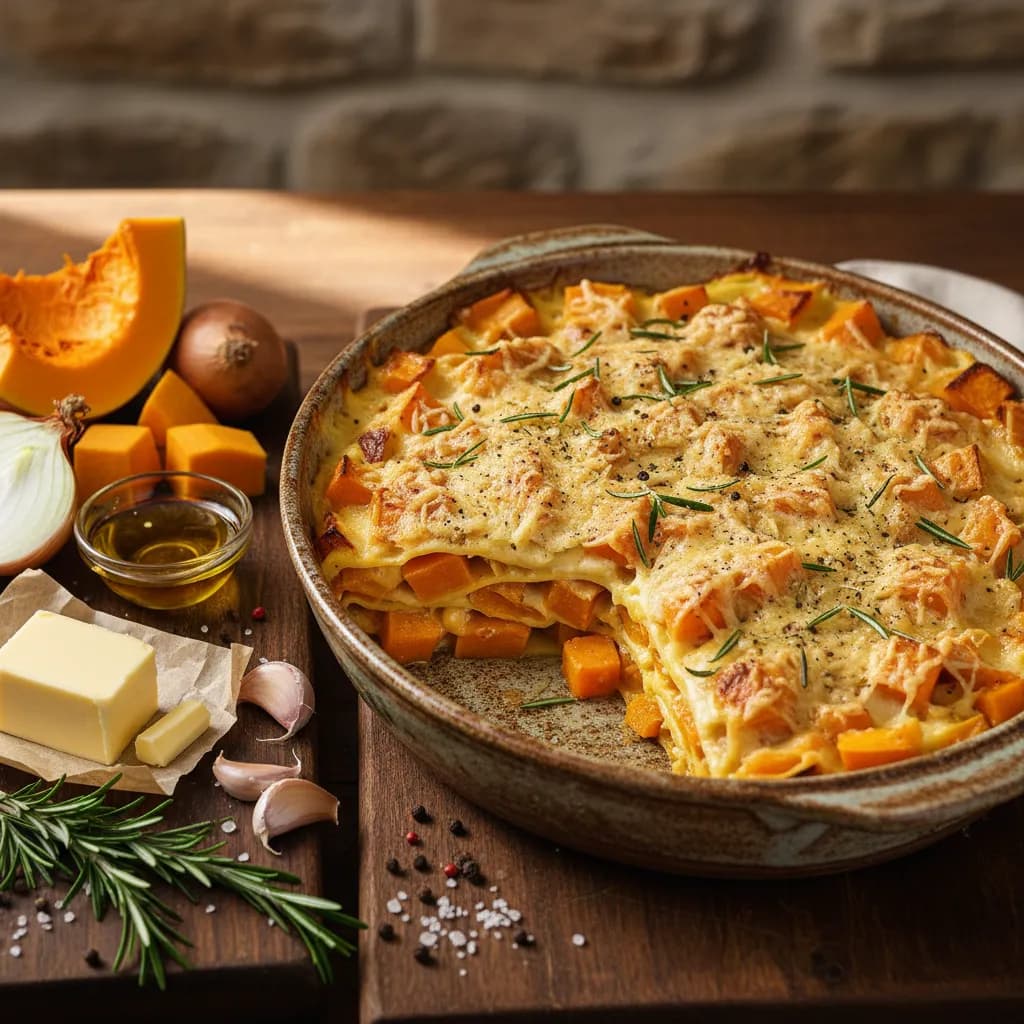 Lasanha de Abóbora e Batata Doce