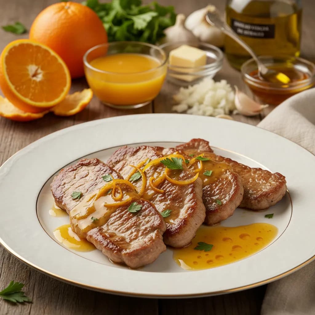 Bifes de Vitela com Molho de Laranja