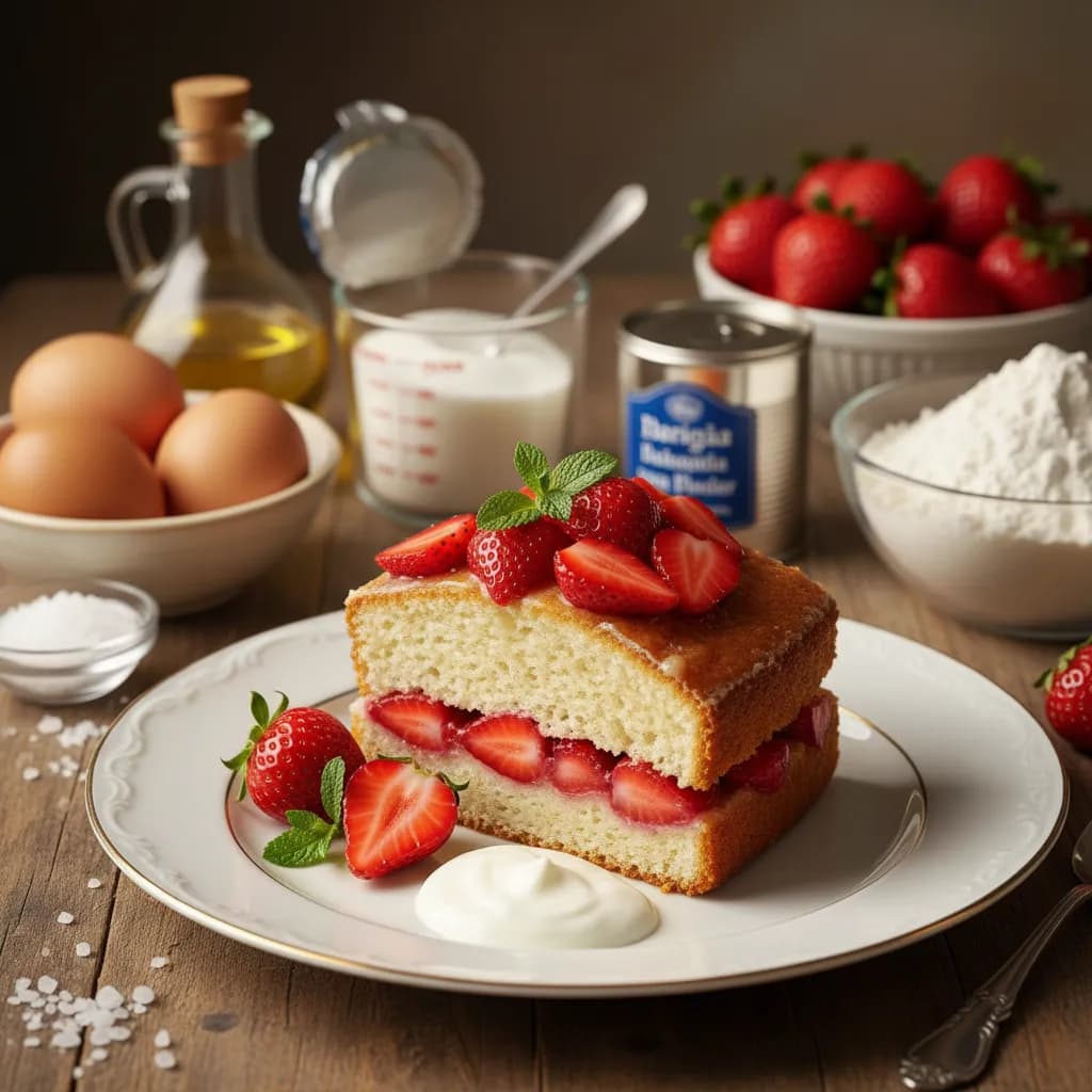 Bolo de Iogurte com Morangos