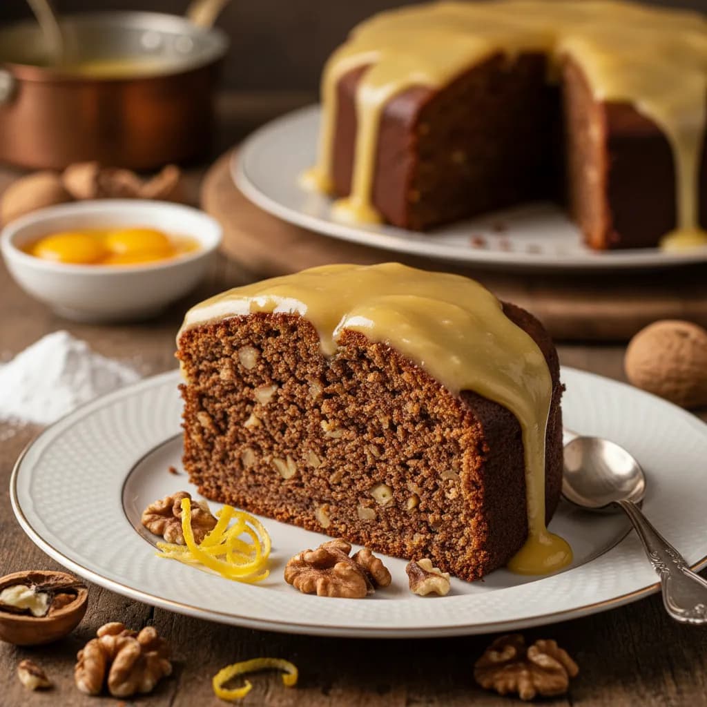 Bolo de Noz com Doce de Ovos