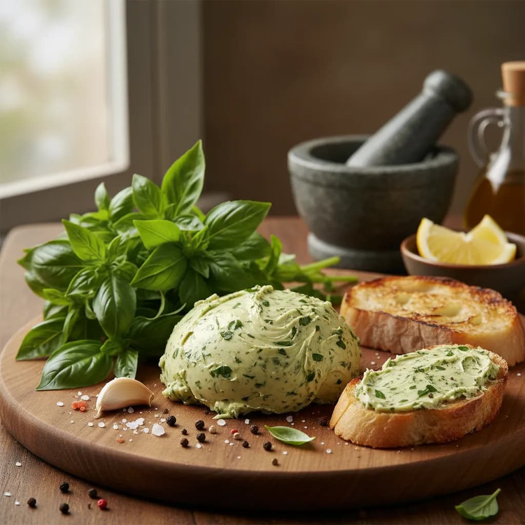 Manteiga de Manjericão Fresco