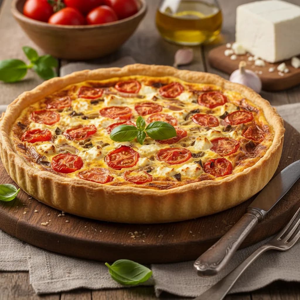 Quiche de Tomate e Queijo Fresco