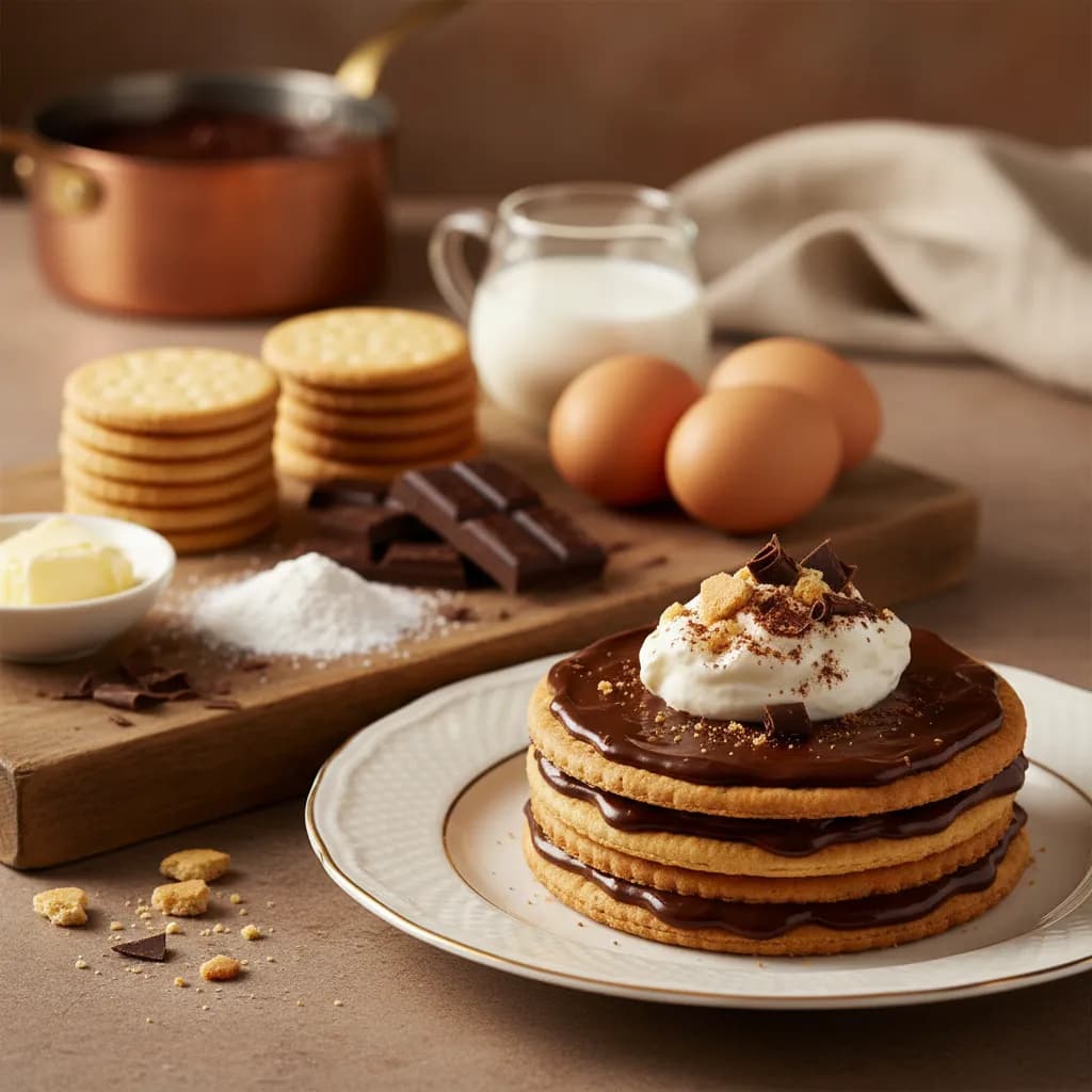 Bolo de Biscoitos e Chocolate