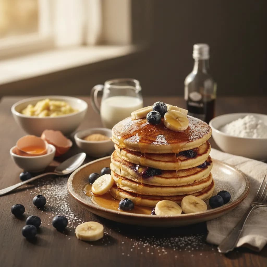 Panquecas de Banana com Mirtilos