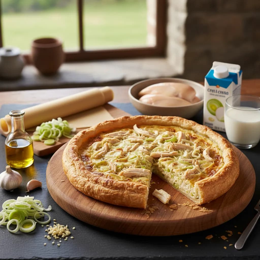 Tarte de Frango com Alho Francês