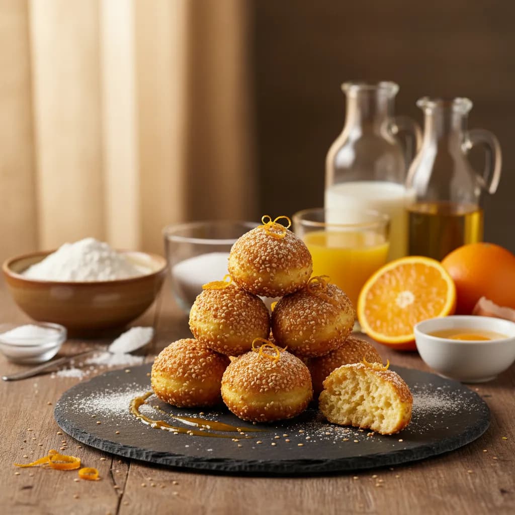 Bolinhos de Sésamo com Laranja