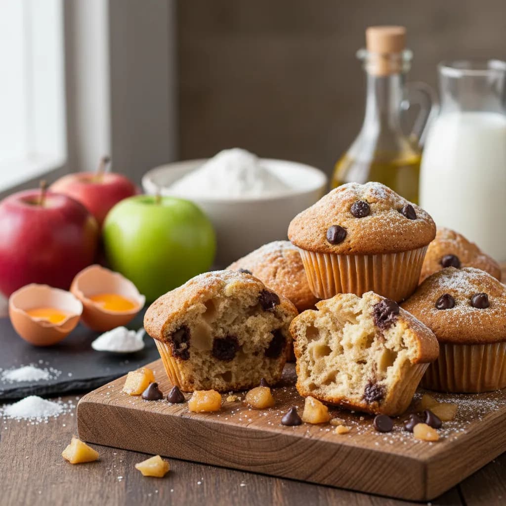 Queques de Maçã e Chocolate