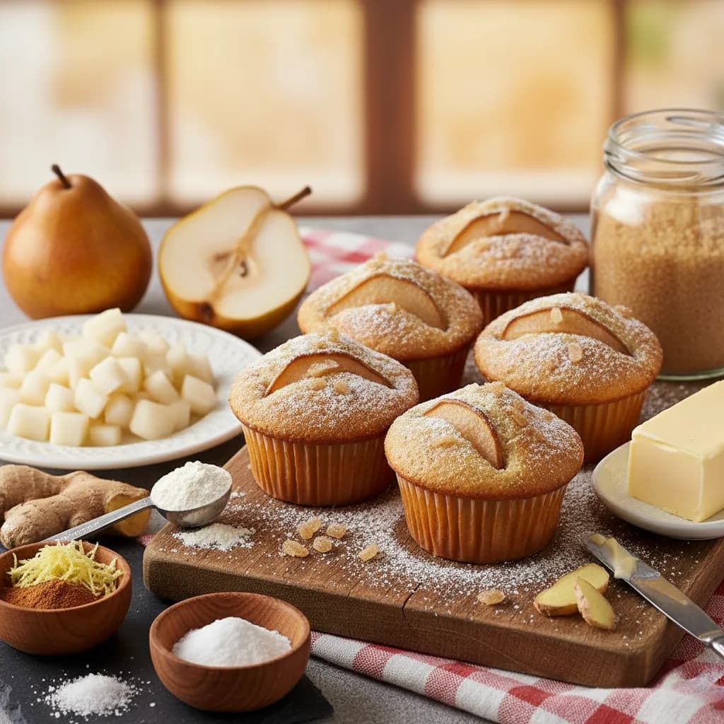 Queques de Pera e Gengibre