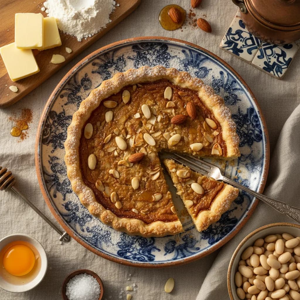 Tarte de Feijão e Amêndoa