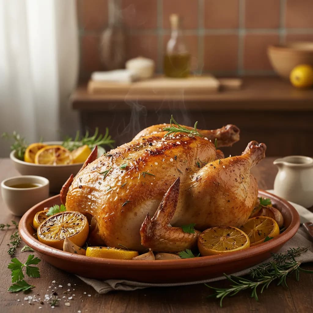 Frango Assado com Limão e Ervas