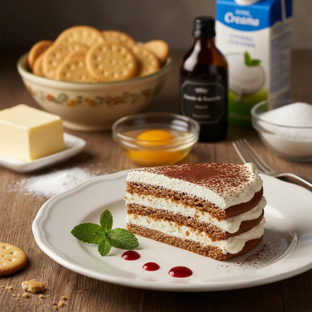 Bolo de Bolacha com Natas Simples