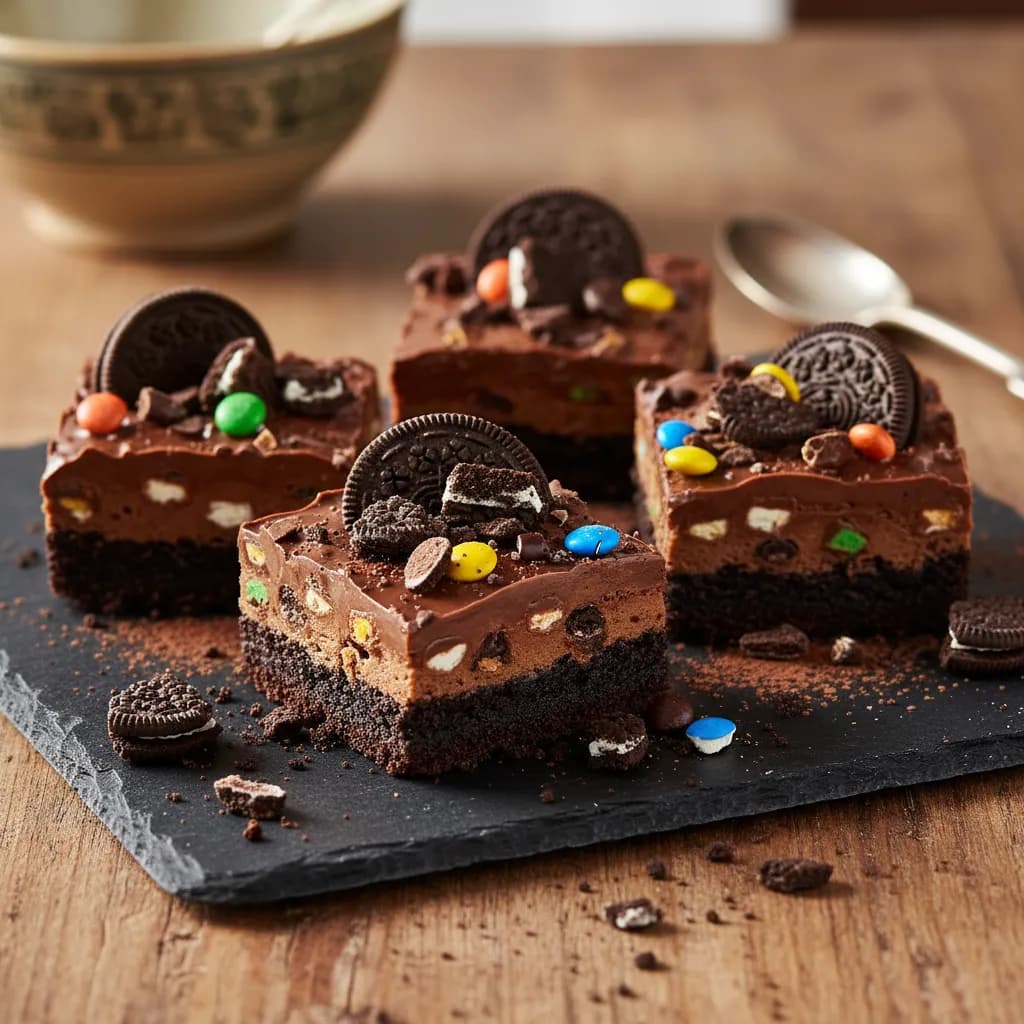 Quadrados Decadentes de Oreo e M&M's