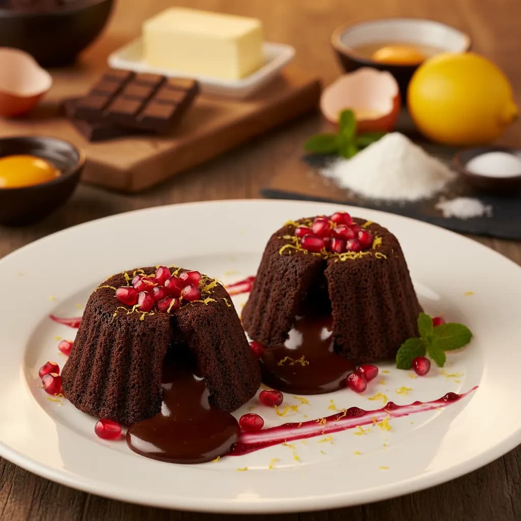 Vulcão de Chocolate e Romã