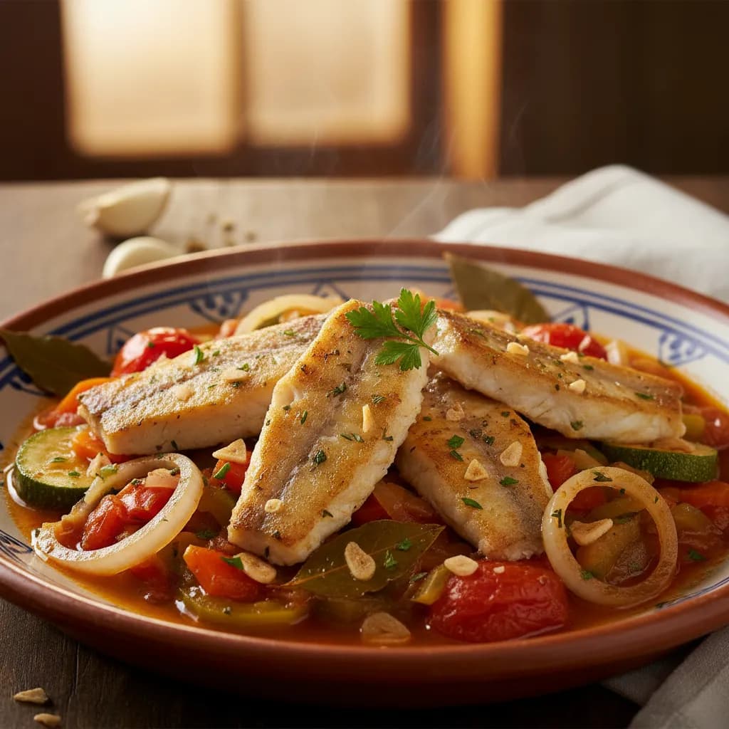 Abrotea com Legumes Estufados