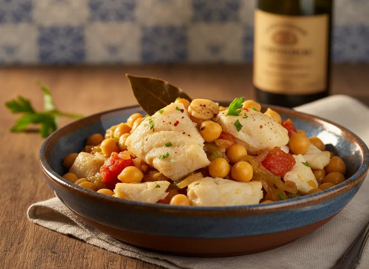 Bacalhau Guisado com Grão