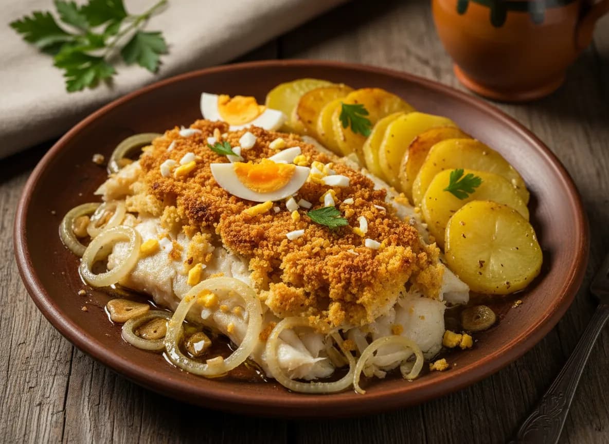 Bacalhau com Broa e Batata