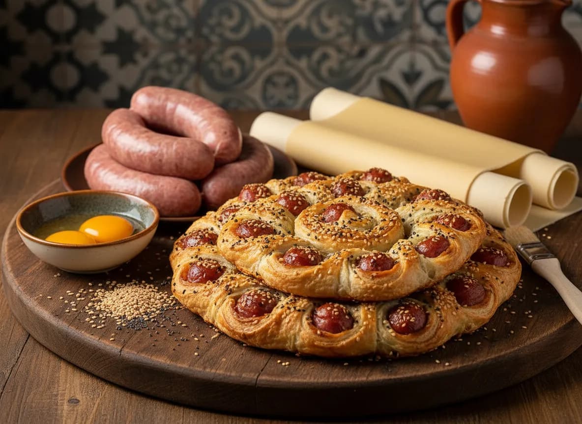 Lagartas de Salsicha à Portuguesa