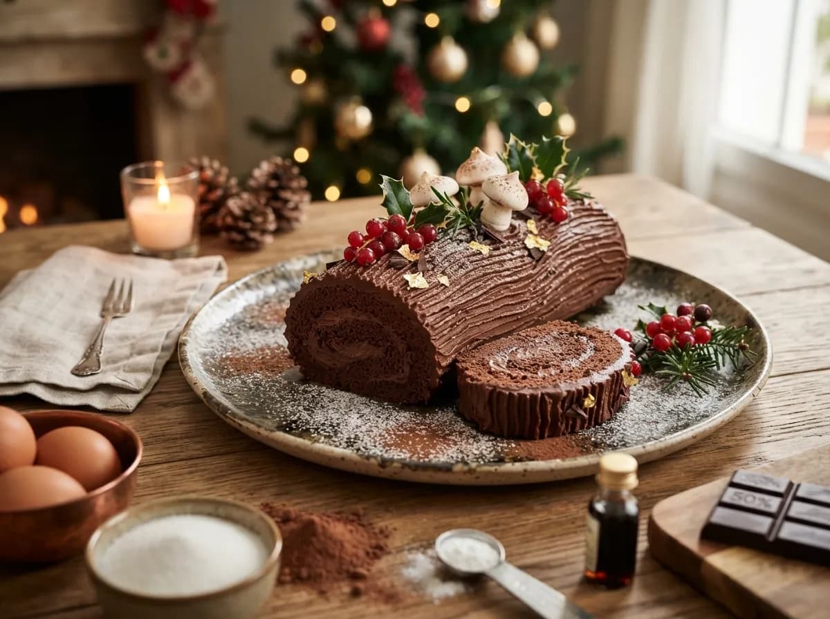 Tronco de Natal de Baunilha na Bimby