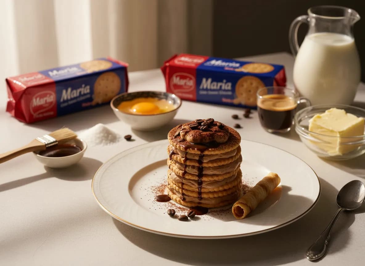 Bolo de Bolacha com Creme de Café