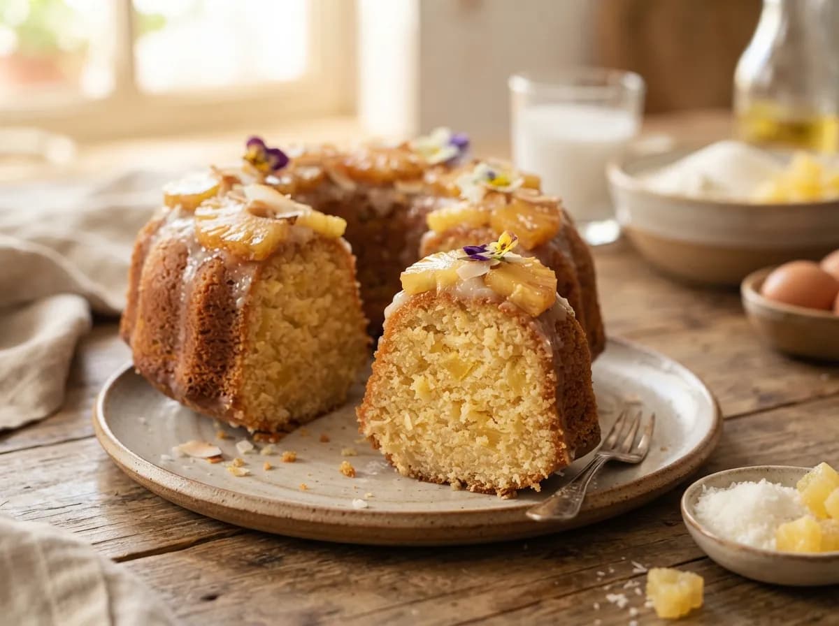 Bolo de Coco e Ananás