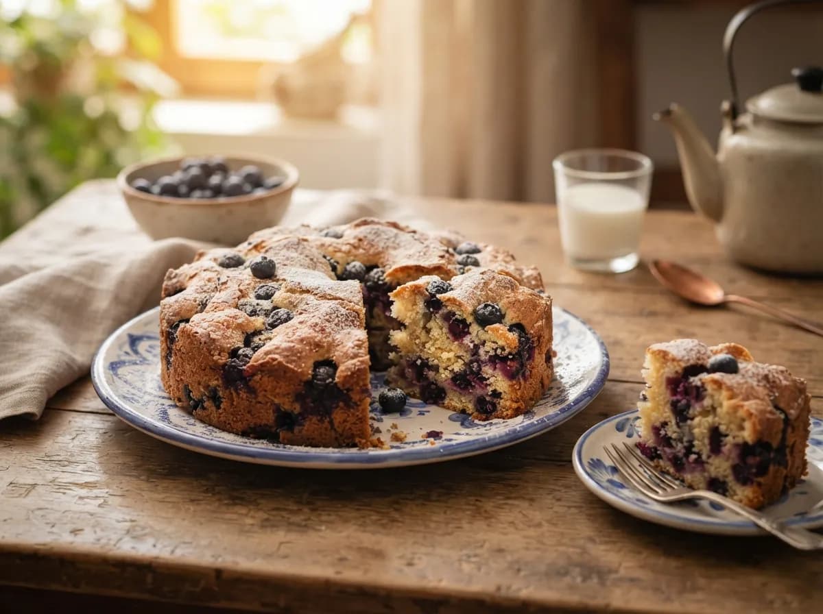 Bolo de Mirtilos Fofo e Aromático