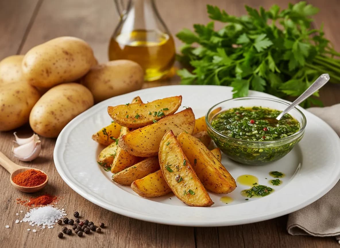 Batatas Wedge Com Molho De Salsa