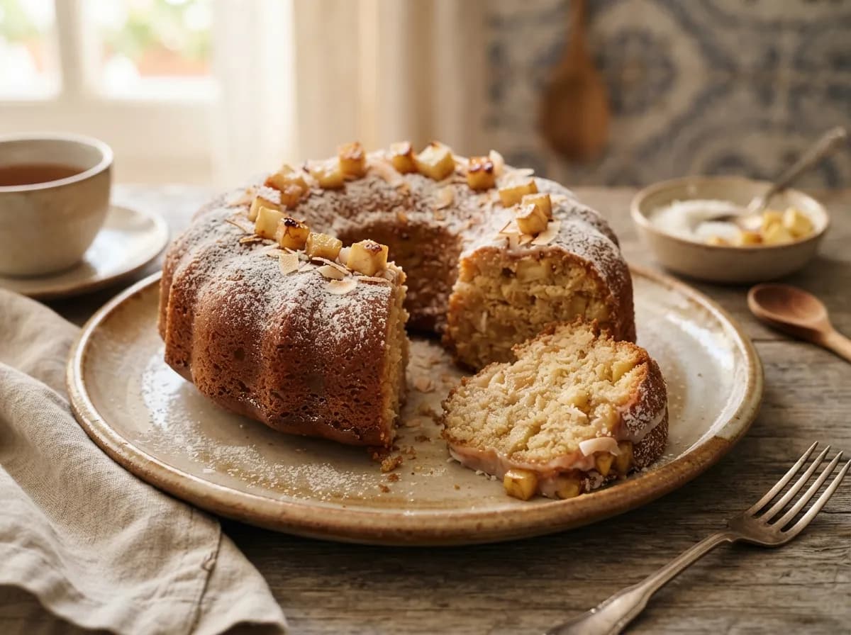 Bolo Delicioso de Coco e Maçã